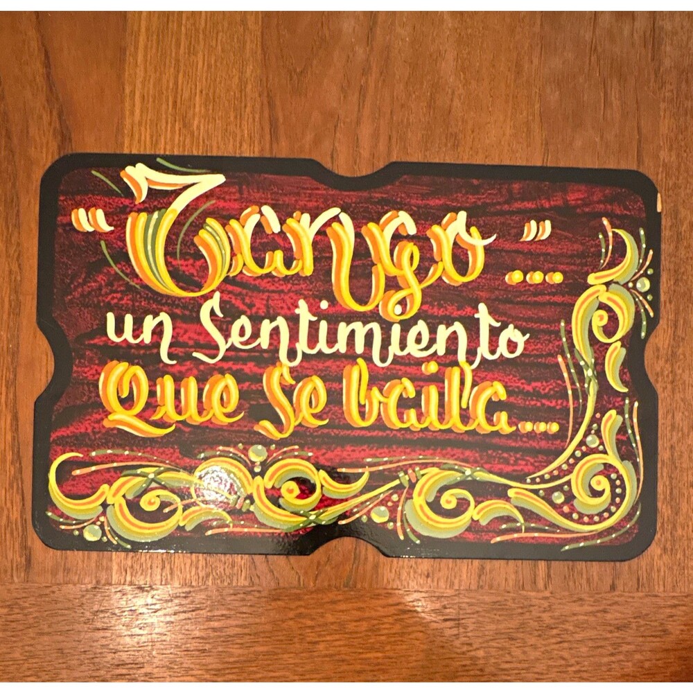 Filete Argentina Buenos Aires TANGO Ybañez Avila Hand-Painted Wooden Plaque